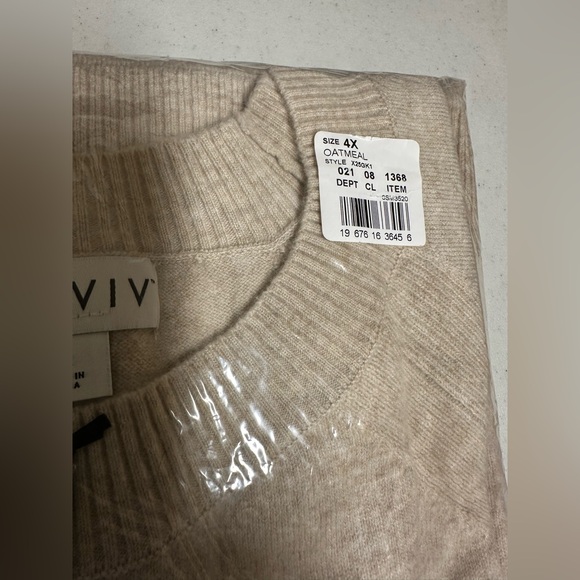 Ava & Viv Oatmeal Lightweight Sweater 4X NWT - Picture 7 of 7